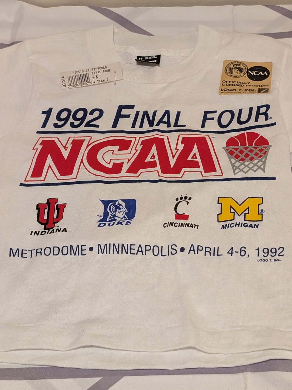 NWT True Vintage 1992 NCAA Men's Final Four Youth Graphic Tee 🌟
